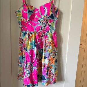 Lilly Pulitzer Floral Dress - Pink, Blue, Orange